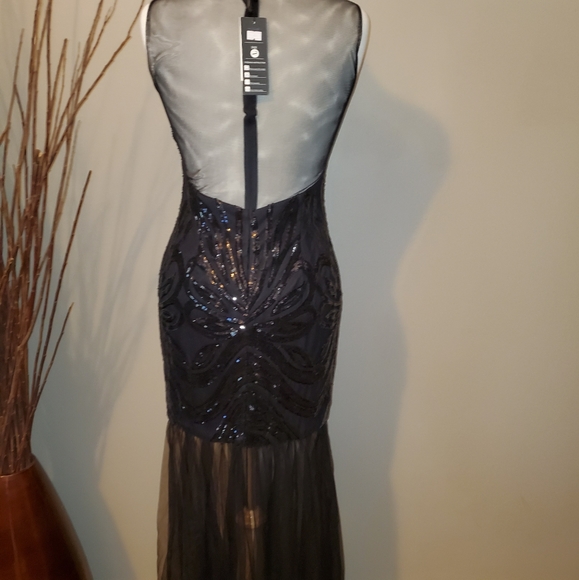 Sexy Black Sequined Gown - Picture 4 of 8